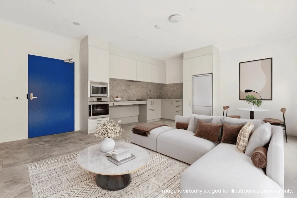 Loungeroom in a Frankston SDA apartment