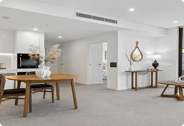 A interior shot of a living room