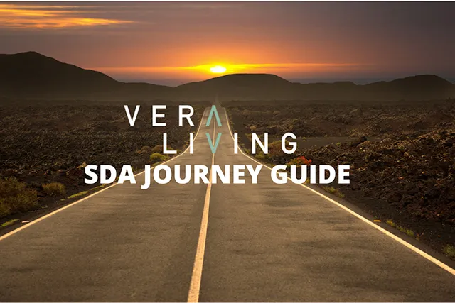 A photo of a highway with 'Vera Living SDA Journey Guide' overlaid