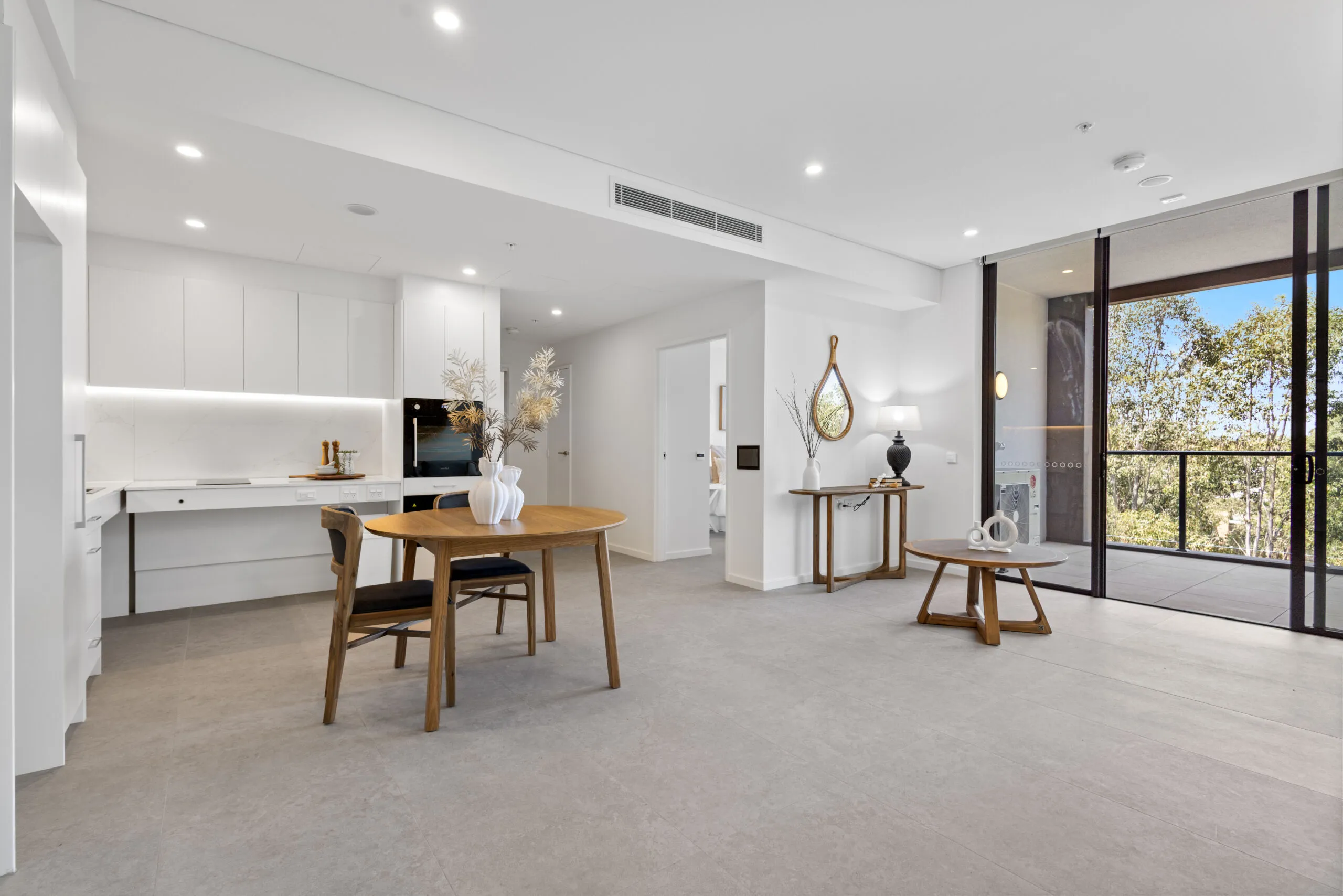 Dining room and kitchen